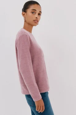 Cortefiel T-Shirts-Camiseta riscas em chenille Roxo