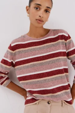 Cortefiel T-Shirts-Camiseta riscas em chenille Multicolorido