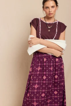 Slowlove T-Shirts-Camiseta trançada franzida Granada