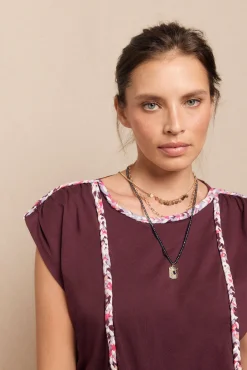 Slowlove T-Shirts-Camiseta trançada franzida Granada