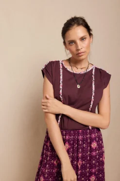 Slowlove T-Shirts-Camiseta trançada franzida Granada