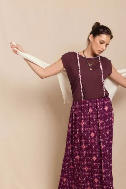 Slowlove T-Shirts-Camiseta trançada franzida Granada