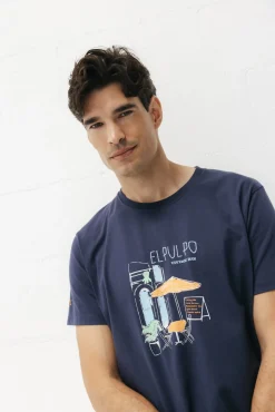 elPulpo T-Shirts-Camiseta vintage Octopus Bar Azul