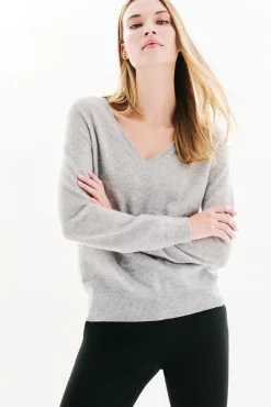 Caroll Camisolas-Camisola 100% caxemira Cinzento