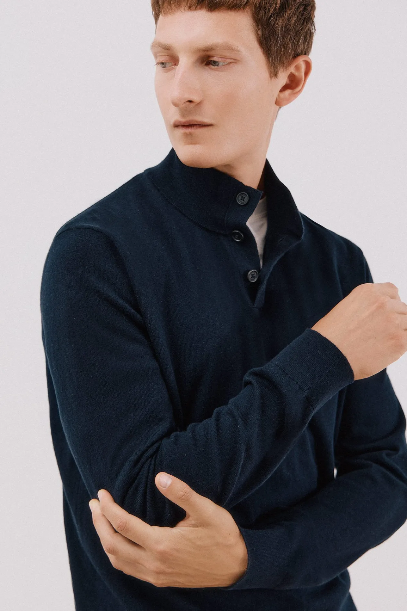 Cortefiel Camisolas-Camisola algodão caxemira gola alta Azul