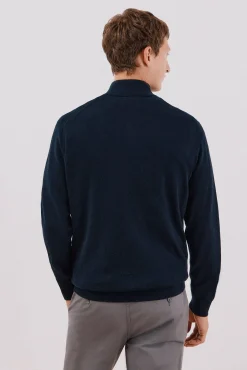 Cortefiel Camisolas-Camisola algodão caxemira gola alta Azul