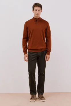 Cortefiel Camisolas-Camisola algodão caxemira gola alta Castanho