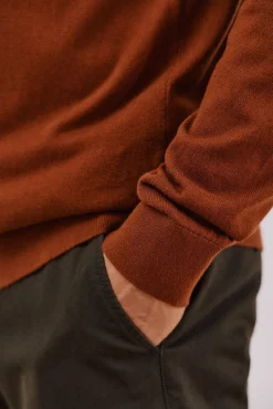 Cortefiel Camisolas-Camisola algodão caxemira gola alta Castanho