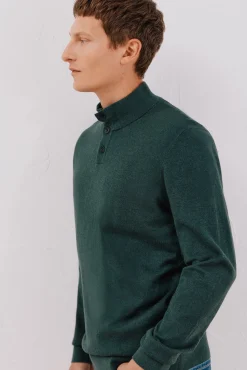 Cortefiel Camisolas-Camisola algodão caxemira gola alta Verde