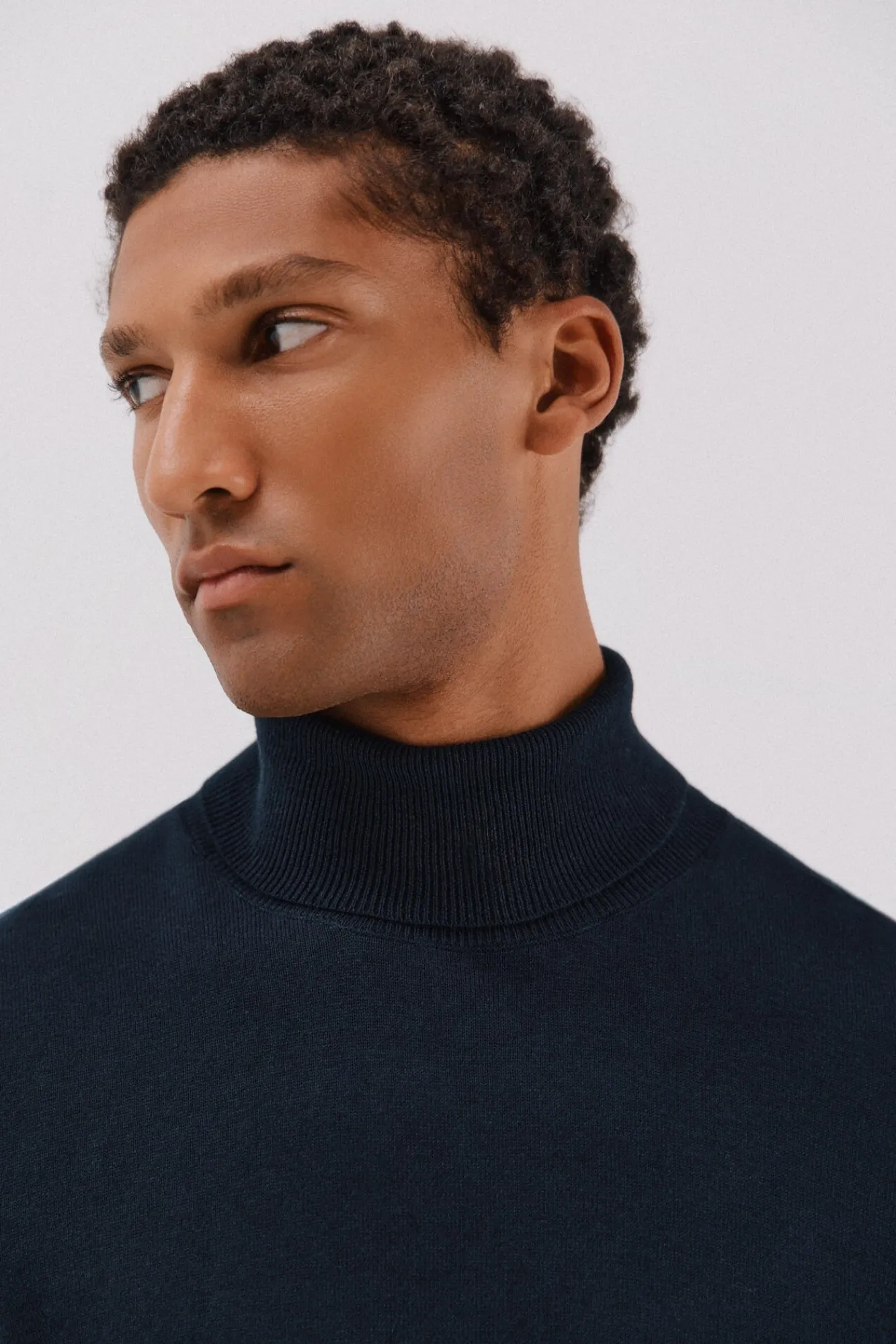 Cortefiel Camisolas-Camisola algodão caxemira gola alta Azul