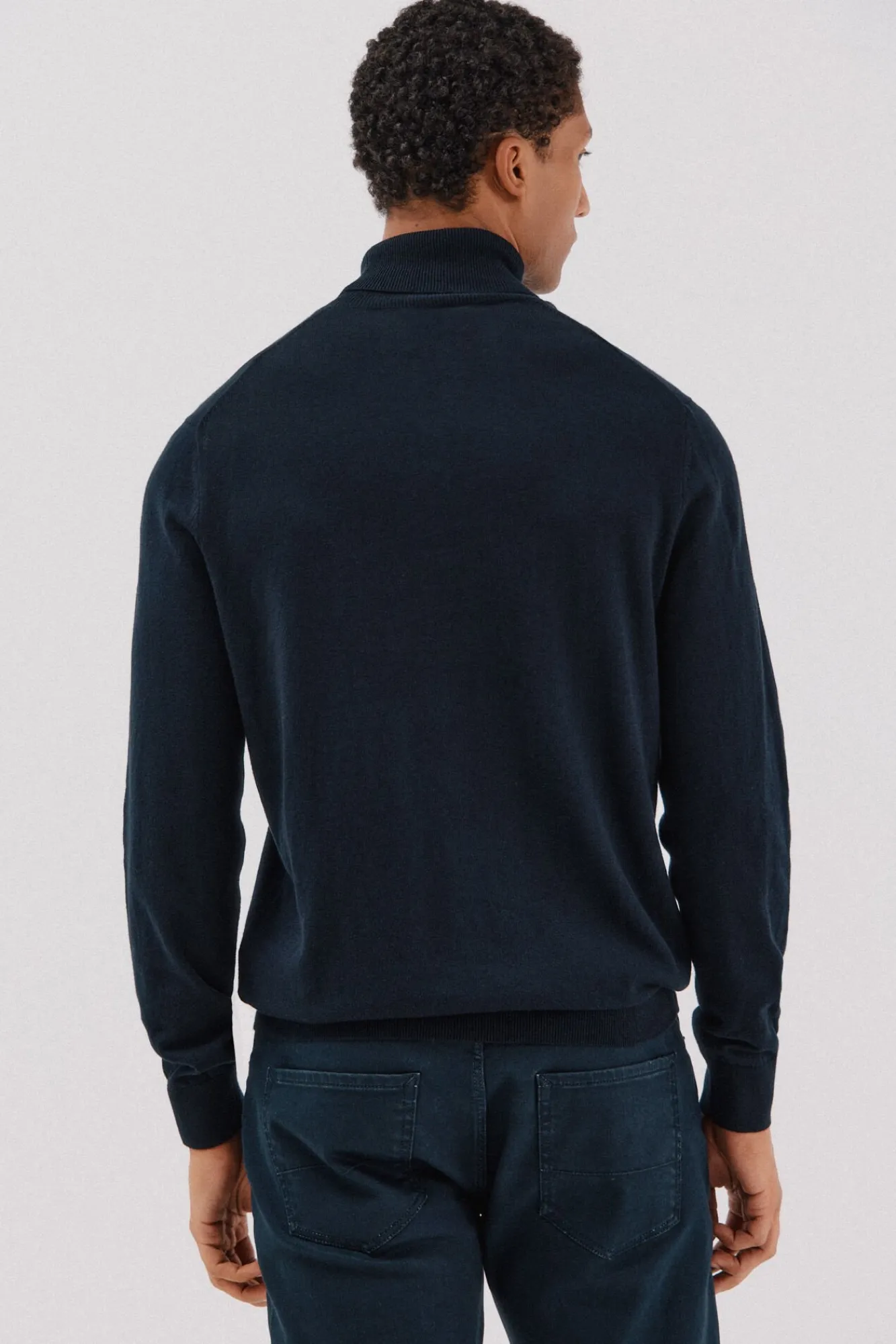 Cortefiel Camisolas-Camisola algodão caxemira gola alta Azul