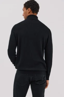 Cortefiel Camisolas-Camisola algodão caxemira gola alta Preto