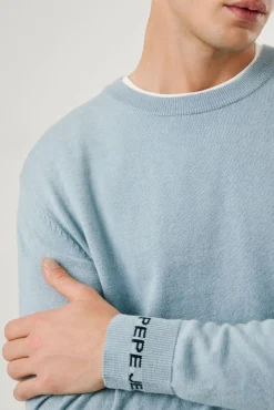 Pepe Jeans Camisolas-Camisola André com gola redonda azul