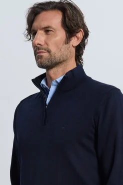 Valecuatro Camisolas-Camisola marinho com meia fecho-éclair Azul