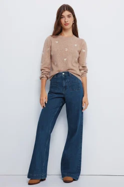 Springfield Camisolas-Camisola bordado com flores cru