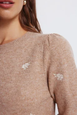 Springfield Camisolas-Camisola bordado com flores cru