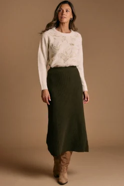 Polín Et Moi Camisolas-Camisola bordado em lurex cru Ecru