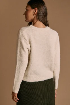 Polín Et Moi Camisolas-Camisola bordado em lurex cru Ecru