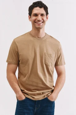 Cortefiel T-Shirts-Camisola básica com bolso Tostado
