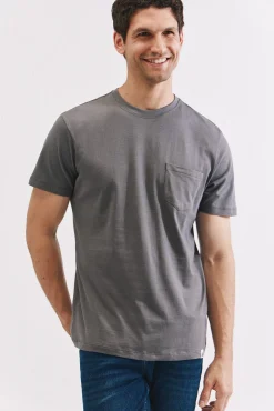 Cortefiel T-Shirts-Camisola básica com bolso Cinzento