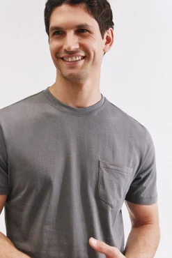 Cortefiel T-Shirts-Camisola básica com bolso Cinzento