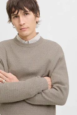 Jack & Jones Camisolas-Camisola básica com gola redonda Cinzento