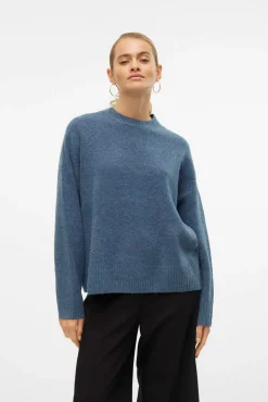 Vero Moda Curve Camisolas-Camisola básica de malha Azul