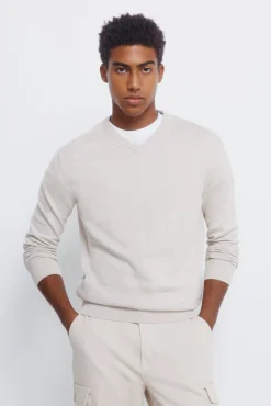 Springfield Camisolas-Camisola básico com gola em V cru