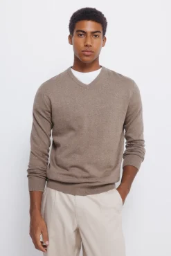 Springfield Camisolas-Camisola básico com gola em V cru