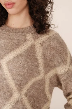 Grace & Mila Camisolas-Camisola básico com gola redonda Tostado