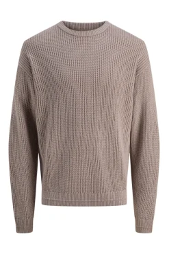 Jack & Jones Camisolas-Camisola básico de gola redonda cinzento