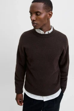 Jack & Jones Camisolas-Camisola básico de malha castanho