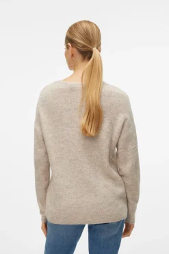 Vero Moda Camisolas-Camisola básico de malha Tostado