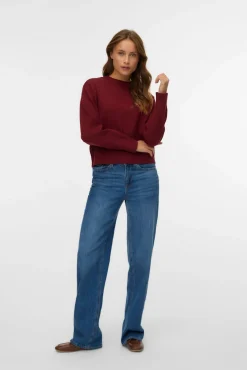 Vero Moda Camisolas-Camisola básico de malha Vermelho