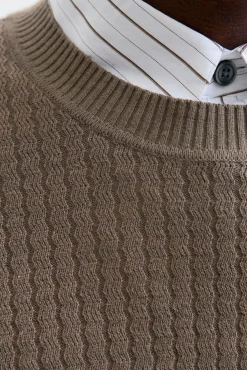 Jack & Jones Camisolas-Camisola básico de malha liso Castanho