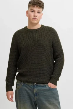 Jack & Jones PLUS Camisolas-Camisola básico de malha liso verde