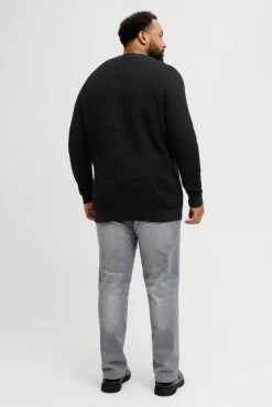 Jack & Jones PLUS Camisolas-Camisola básico de malha liso preto