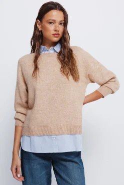 Springfield Camisolas-Camisola camisa combinada cru