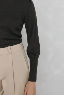 Pedro del Hierro Camisolas-Camisola canelada manga abaloada Verde