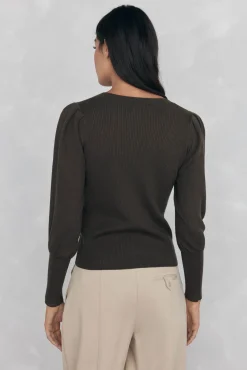 Pedro del Hierro Camisolas-Camisola canelada manga abaloada Verde