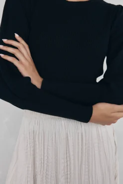 Pedro del Hierro Camisolas-Camisola canelada manga abaloada Preto