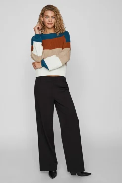 Vila Camisolas-Camisola canelado com riscas Multicolorido