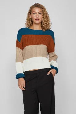 Vila Camisolas-Camisola canelado com riscas Multicolorido