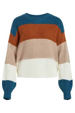 Vila Camisolas-Camisola canelado com riscas Multicolorido