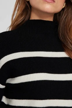 Vila Jeans|Camisolas-Camisola canelado com riscas Preto