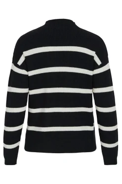 Vila Jeans|Camisolas-Camisola canelado com riscas Preto