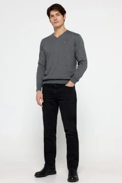 Mutitaa Camisolas-Camisola Channa com gola em V Cinzento