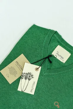 Mutitaa Camisolas-Camisola Channa com gola em V Verde