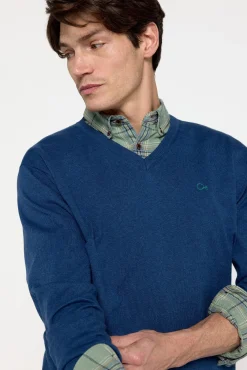 Mutitaa Camisolas-Camisola Channa com gola em V Azul