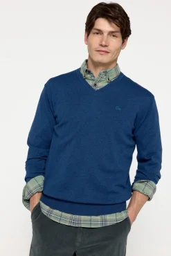 Mutitaa Camisolas-Camisola Channa com gola em V Azul